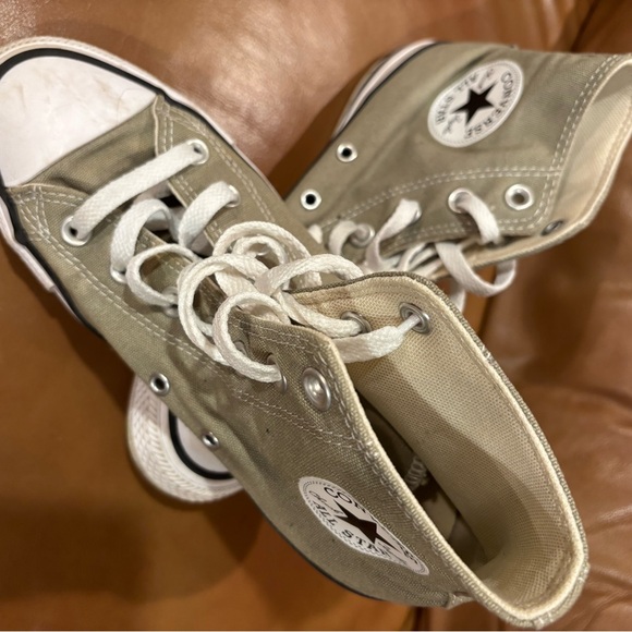 Converse High-Top Sneakers in Khaki with White Accents - Picture 2 of 5